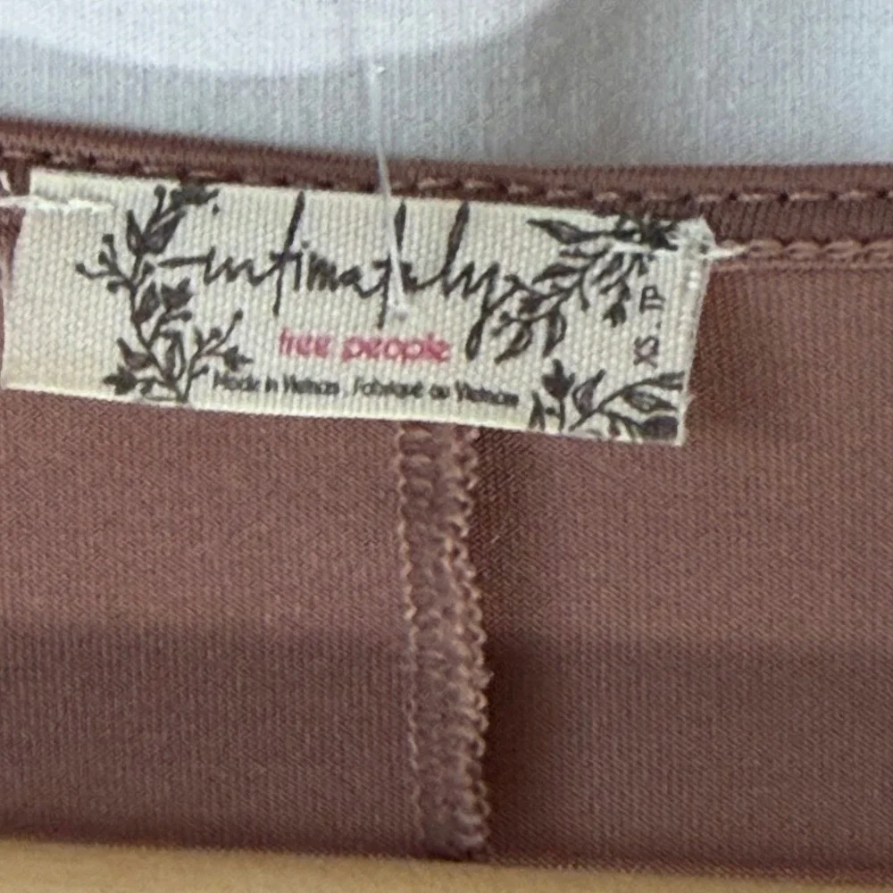 Intimately Free People Wind Down Layering Ruched Square Neck Top Mauve Brown‎ XS